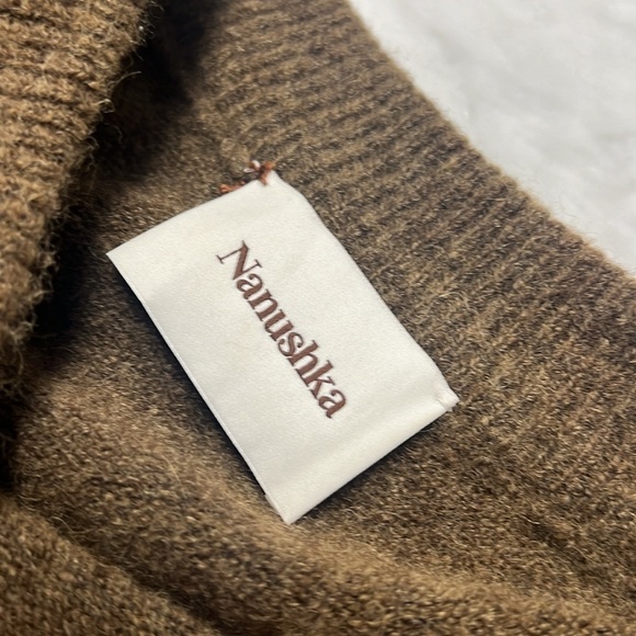 Nanushka Cleto Brown One- Shoulder Alpaca Blend Sweater Size Small - Picture 7 of 10